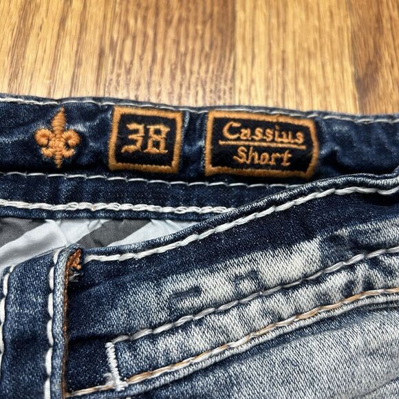 Rock Revival Distressed Denim Jean Shorts Cassius Men's Size 38 New - Picture 6 of 7